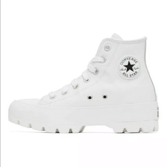 CONVERSE WOMENS LUGGED LEATHER ALL STAR HIGH TOP - Picture 1 of 4